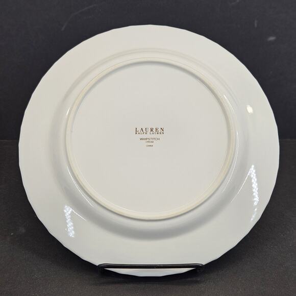 Ralph Lauren Salad Plate Luncheon Dessert Whipstitch Cream Quiet Luxury 8.5" 2pc - Picture 4 of 6